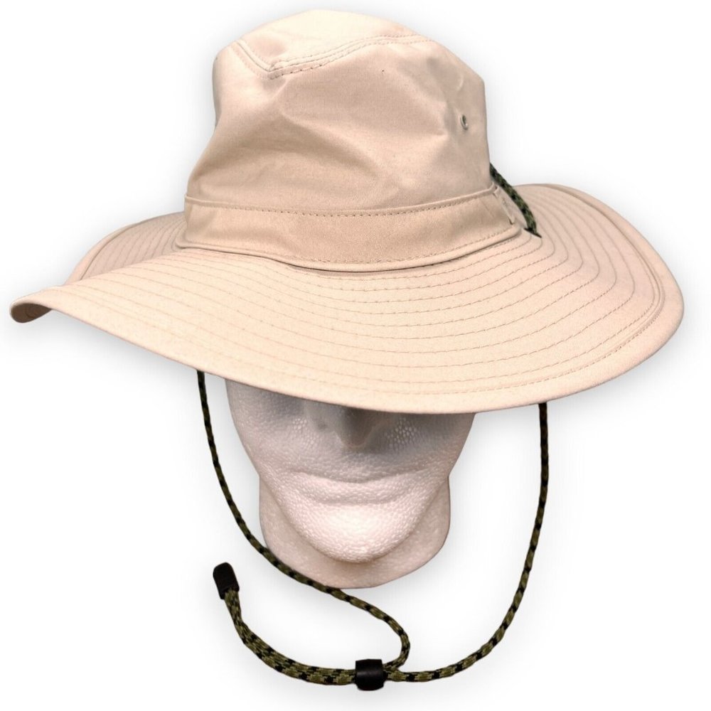 Filson Hat Mens Medium Tan Travel Twin Falls UPF 50 3" Brim Dry Finish Cloth